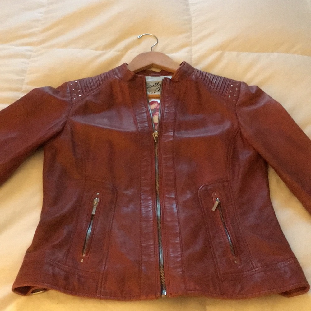 Red leather jacket